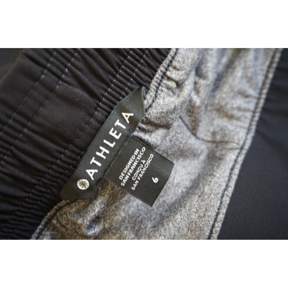 Athleta Brooklyn Lined Camo Jogger Black‎ Tonal Active Athleisure Travel Pants 6 - Picture 7 of 9